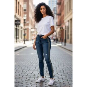 Kut from the Kloth Anthropologie Connie High Rise Jeans Women Size‎ 4 Grn Stripe